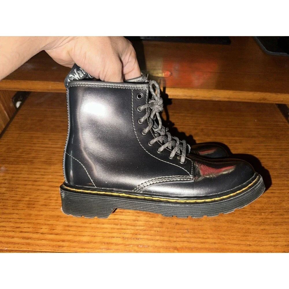 Dr. Martens Doc Martens 1460 Pascal Metallic Pewter Leather Boots Kids Size 3